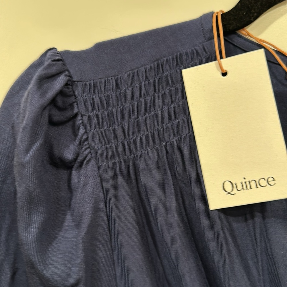 Quince Navy Blue Long Sleeve Dress - Picture 3 of 4